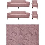 Tuchmall Koltuk Örtüsü Takımı Çekyat-Kanepe Kılıfı Takımı Jakarlı 3+3+1+1 Yıkanabilir Streçli Lastikli Esnek - 180 x 230 cm - Pembe