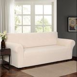 Tuchmall Likrali Koltuk, Kanepe, Çekyat Örtüsü 3 Kişilik Koltuk Örtüsü Lastikli, Pitikare Desen - 180 x 230 cm - Krem