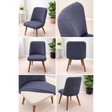Tuchmall Sandalye Kılıfı Oval Sandalye Örtüsü Esnek Lastikli- 1 Adet - 45 x 56 cm - Antrasit - Füme