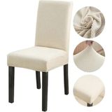 Tuchmall Sandalye Kılıfı, Sandalye Örtüsü Yıkanabilir Lastikli ve Esnek 1 Adet - 35 x 50 cm - Krem