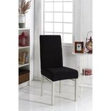 Tuchmall Sandalye Örtüsü Yüksek Kaliteli ve Esnek Yıkanabilir Sandalye Kılıfı Likralı 6 Adet - 35 x 50 cm - Siyah