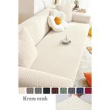 Tuchmall Tuğla Desen Koltuk Örtüsü Lastikli Kayma Yapmayan 3 Kişilik Çekyat Kanepe Kılıfı 1 Adet - Krem - 180 x 230 cm