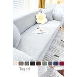 Tuchmall Tuğla Desen Koltuk Örtüsü Lastikli Kayma Yapmayan 3 Kişilik Çekyat Kanepe Kılıfı 1 Adet - Natural - 180 x 230 cm