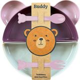 Tucklebery Buddy Mama Tabağı Seti, 1 Ayıcık Tabak 4 Kase Çatal-Kaşık, Bebek ve Çocuklar Iç