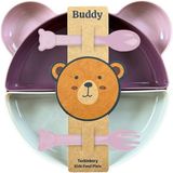 Tucklebery Buddy Mama Tabağı Seti, 1 Ayıcık Tabak 4 Kase Çatal-Kaşık, Bebek ve Çocuklar Için Yemek T