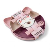 Tucklebery Kitty 7 Parça Mama Tabağı Seti, Bölmeli, BPA İçermez, Bulaşık Makinesinde Yıkanabilir (Pembe)