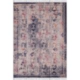 Tuczno Lacivert Modern Geometrik Etnik Eskitme Desenli Boho Makinada Yıkanabilir Hafif Hav Toz Vermez Leke Tutmaz Kaymaz Taban Dijital Makine Baskı Halı Oturma Odası Salon Yolluk Koridor Mutfak Halısı