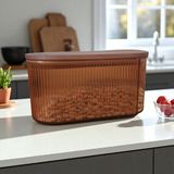 Tudik Collection Ahşap Kapaklı Vakumlu Oval Saklama Kabı - 1 ürün