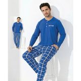 Tudik Collection Boyraz 0645 Erkek Uzun Kol Penye Pijama Takımı - Saks