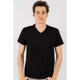 Tudors 16654 Slim Fit Dar Kesim V Yaka Düz Basıc Kısa Kol T-Shirt