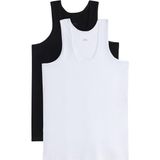 Tudors 2 Adet Compact Penye Siyah-Beyaz Erkek Atlet Pamuklu Standart Fit Normal Kesim 2'li Paket - 2XL - Siyah - Beyaz