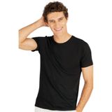Tudors 20409 Slim Fit Dar Kesim Bisiklet Yaka Kısa Kol Basic Erkek Tişört Siyah