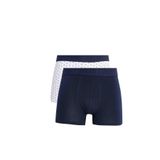 TUDORS 2'li Pamuk Likralı Esnek Kumaş Boxer, 2XL, 2'li Pamuk Likralı Esnek Kumaş Boxer, Beyaz - Lacivert, erkek