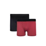 TUDORS 2'li Pamuklu Likralı Esnek Kumaş Boxer, 2XL, 2'li Pamuklu Likralı Esnek Kumaş Boxer, Siyah ve Kırmızı, erkek