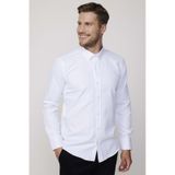 Tudors 4183 Modern Slim Fit Pamuklu Kolay Ütü Armürlü Erkek Beyaz Gömlek