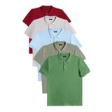 TUDORS 5'li Paket Polo Yaka T-shirt Bordo-Gri-Mavi-Haki-Çimen Yeşili Slim Fit, S, TS240030-270, Bordo-Gri-Mavi-Haki-Çimen Yeşili, Erkek