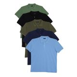 TUDORS 5'li Paket Polo Yaka T-shirt Slim Fit Pamuklu, XXL, TS240030-270, Siyah-Haki-Su Yeşili-Koyu Mavi-Lacivert, Erkek