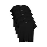 TUDORS 5'li Paket Slim Fit Bisiklet Yaka%100 Pamuk Tişört, XS, ST240002, Siyah, Erkek