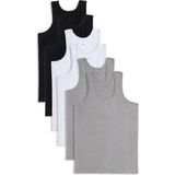 Tudors 6 Adet Compact Penye Siyah-Beyaz-Gri Erkek Atlet Pamuklu Standart Fit Normal Kesim 6'lı Paket - XL - Siyah - Beyaz - Gri