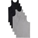 Tudors 6 Adet Compact Penye Siyah-Gri Erkek Atlet Pamuklu Standart Fit Normal Kesim 6'lı Paket - Siyah - Gri
