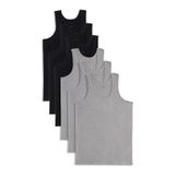 TUDORS 6'lı Paket Compact Penye Erkek Atlet Siyah-Gri Pamuklu Standart Fit, M, AT250001, Siyah-Gri