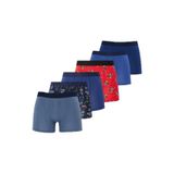 TUDORS 6'lı Pamuklu Likralı Boxer Premium Seri, XL, Premium Seri, Mavi, Turuncu, Lacivert, erkek