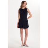 TUDORS Boyun Bağlamalı Mini Elbise, L, 8680596613796, Lacivert, Kadın