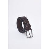 Tudors Erkek %100 Hakiki Deri 3,5 Cm Klasik Kahverengi Kemer