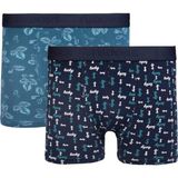 Tudors Erkek 2'li Pamuk Likralı Premium Seri Esnek Kumaş Boxer - Renkli - 3XL