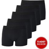 Tudors Erkek 5'Li Pamuklu Likralı Esnek Kumaş Boxer,Siyah 3Xl