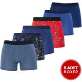 Tudors Erkek 6'lı Pamuklu Likralı Esnek Kumaş Premium Seri Boxer - Renkli - XL