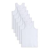 TUDORS Erkek Atlet, 6'lı Paket,%100 Pamuk, L, AT250001, Beyaz