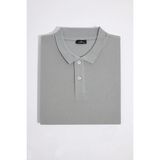 Tudors Erkek Big Size Büyük Beden %100 Pamuk Düz Pike Gri Polo Yaka Tişört - 4XL