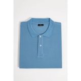 Tudors Erkek Big Size Büyük Beden %100 Pamuk Düz Pike Mavi Polo Yaka Tişört - 3XL