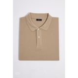 Tudors Erkek Big Size Büyük Beden %100 Pamuk Düz Pike Taş Polo Yaka Tişört - Taş1 - 4XL