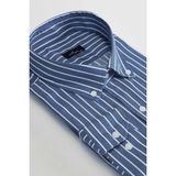 Tudors Erkek Big Size Büyük Beden Çizgili Gömlek - 2XL - Multicolor