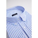 Tudors Erkek Big Size Büyük Beden Uzun Kollu Çizgili Gömlek - 4XL - Multicolor