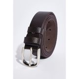 Tudors Erkek Deri 3 cm Klasik Koyu Kahve Kemer - 2XL