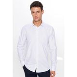 Tudors Erkek Modern Slim Fit Dar Kesim Uzun Kollu Pamuklu Çizgili 4 Mevsim Italyan Yaka Gömlek - Karışık