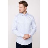 Tudors Erkek Modern Slim Fit Düz Saten Pamuklu Mavi Gömlek,Mavi5 2Xl