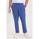 Tudors Erkek Regular Fit Beli Lastikli Bağcıklı Jogger İndigo Pantolon Rahat Kesim Yan Cepli