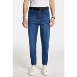 Tudors Erkek Regular Fit Bol Kesim Denim Yıkamalı Efektli Esnek Jean Kot Pantolon,Mavi 32