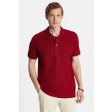 Tudors Erkek Regular Fit Klasik Kesim %100 Pamuk Düz Pike Bordo Polo Yaka Tişört