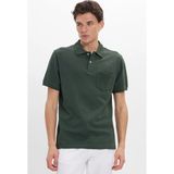 Tudors Erkek Regular Fit Klasik Kesim %100 Pamuk Düz Pike Cepli Haki Polo Yaka Tişört - XL
