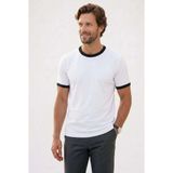 Tudors Erkek Regular Fit Klasik Kesim %100 Pamuk Kısa Kollu Bisiklet Yaka Beyaz Tişört - 2XL