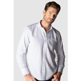 Tudors Erkek Regular Fit Klasik Kesim Armürlü Kravatlık Yaka Desenli Beyaz Gömlek