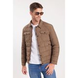 Tudors Erkek Regular Fit Klasik Kesim Çift Cepli Çıtçıt Kapamalı Sıcak Tutan Kahverengi Mont - XL