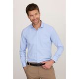 Tudors Erkek Regular Fit Klasik Kesim Desenli Mavi Gömlek - 2XL