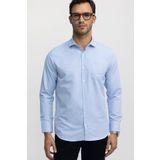 Tudors Erkek Regular Fit Klasik Kesim Desenli Mavi Gömlek