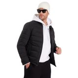 Tudors Erkek Regular Fit Klasik Kesim Dik Yaka Çift Cepli Sıcak Tutan Siyah Şişme Mont - XL